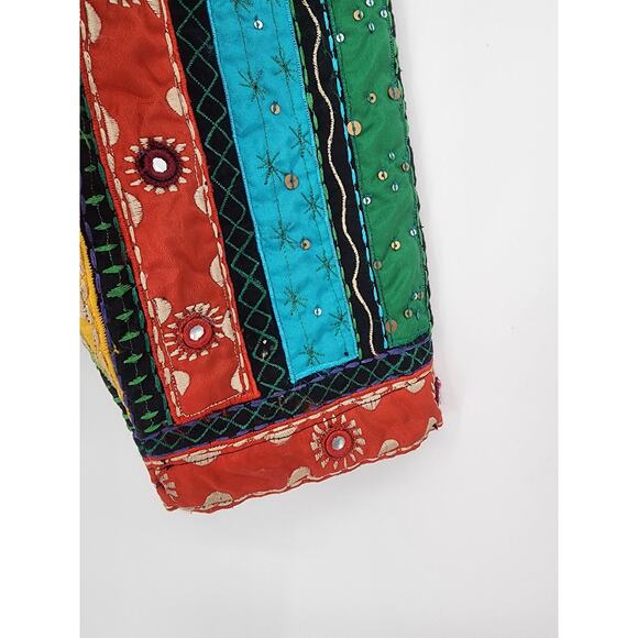 Chico’s Colorful Embroidered Boho Mirror Jacket Multicolor Size Large - Picture 11 of 14